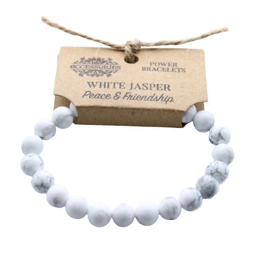 Power Bracelet - White Jasper - best price from Maltashopper.com AWPS-03