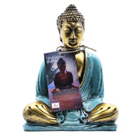 Teal & Gold Buddha - Medium - best price from Maltashopper.com RBUD-06