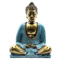 Teal & Gold Buddha - Medium - best price from Maltashopper.com RBUD-06