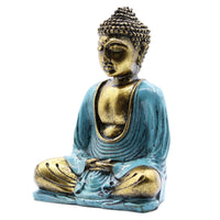 Teal & Gold Buddha - Medium - best price from Maltashopper.com RBUD-06