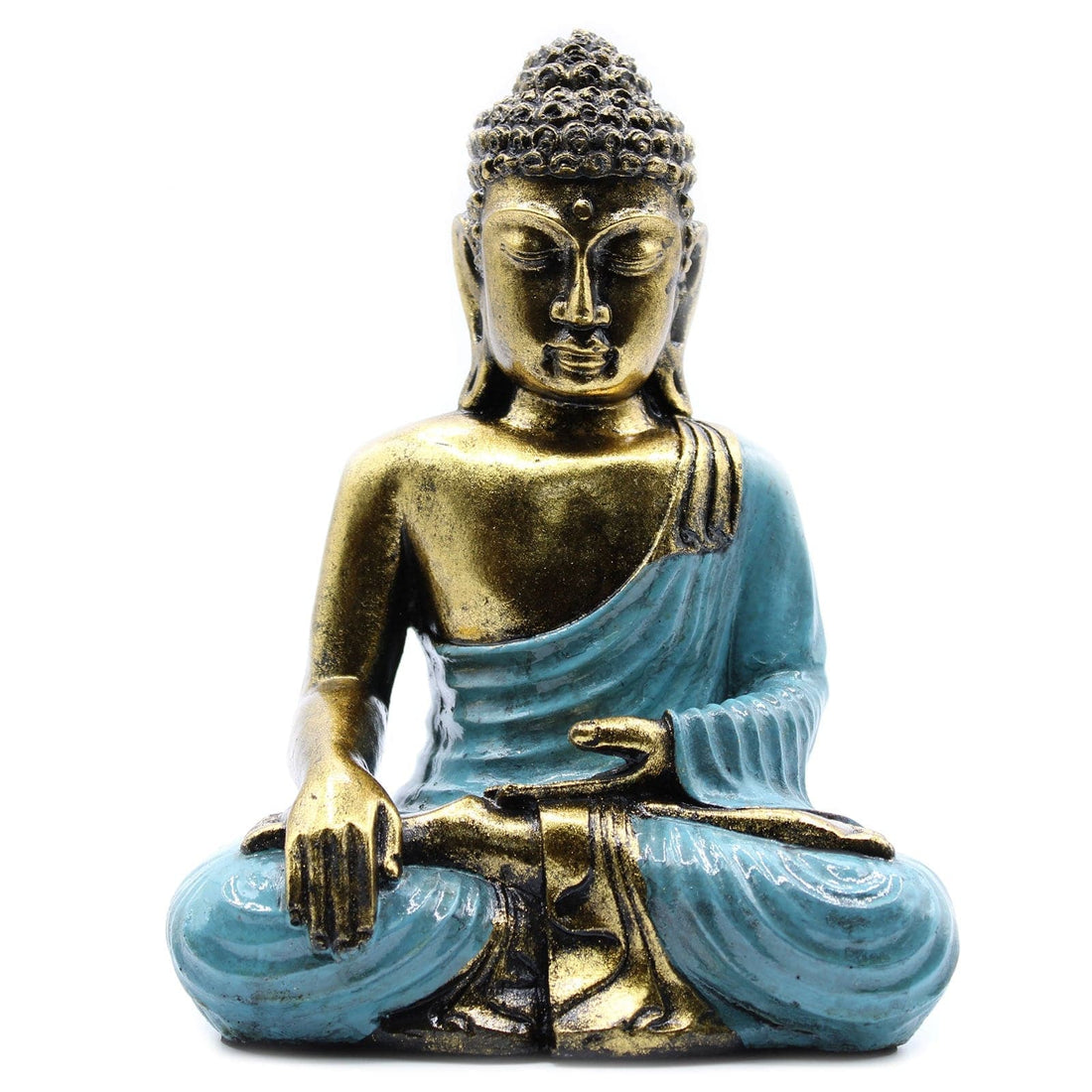 Teal & Gold Buddha - Large - best price from Maltashopper.com RBUD-11