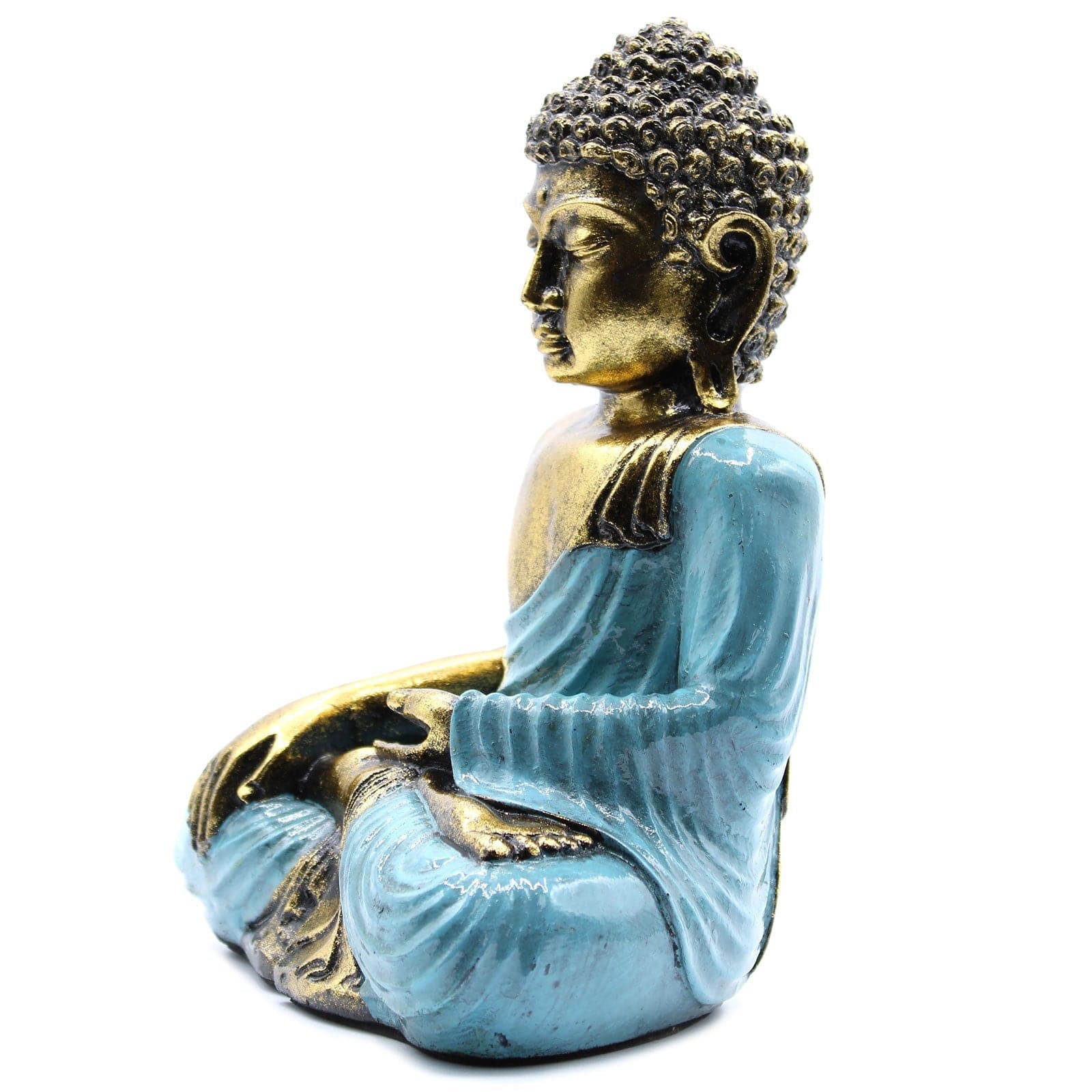 Teal & Gold Buddha - Large - best price from Maltashopper.com RBUD-11