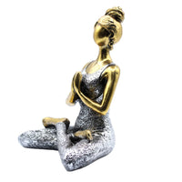 Yoga Lady Figure - Bronze & Silver 24cm - best price from Maltashopper.com YOGAL-02