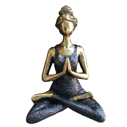 Yoga Lady Figure - Bronze & Black 24cm - best price from Maltashopper.com YOGAL-03