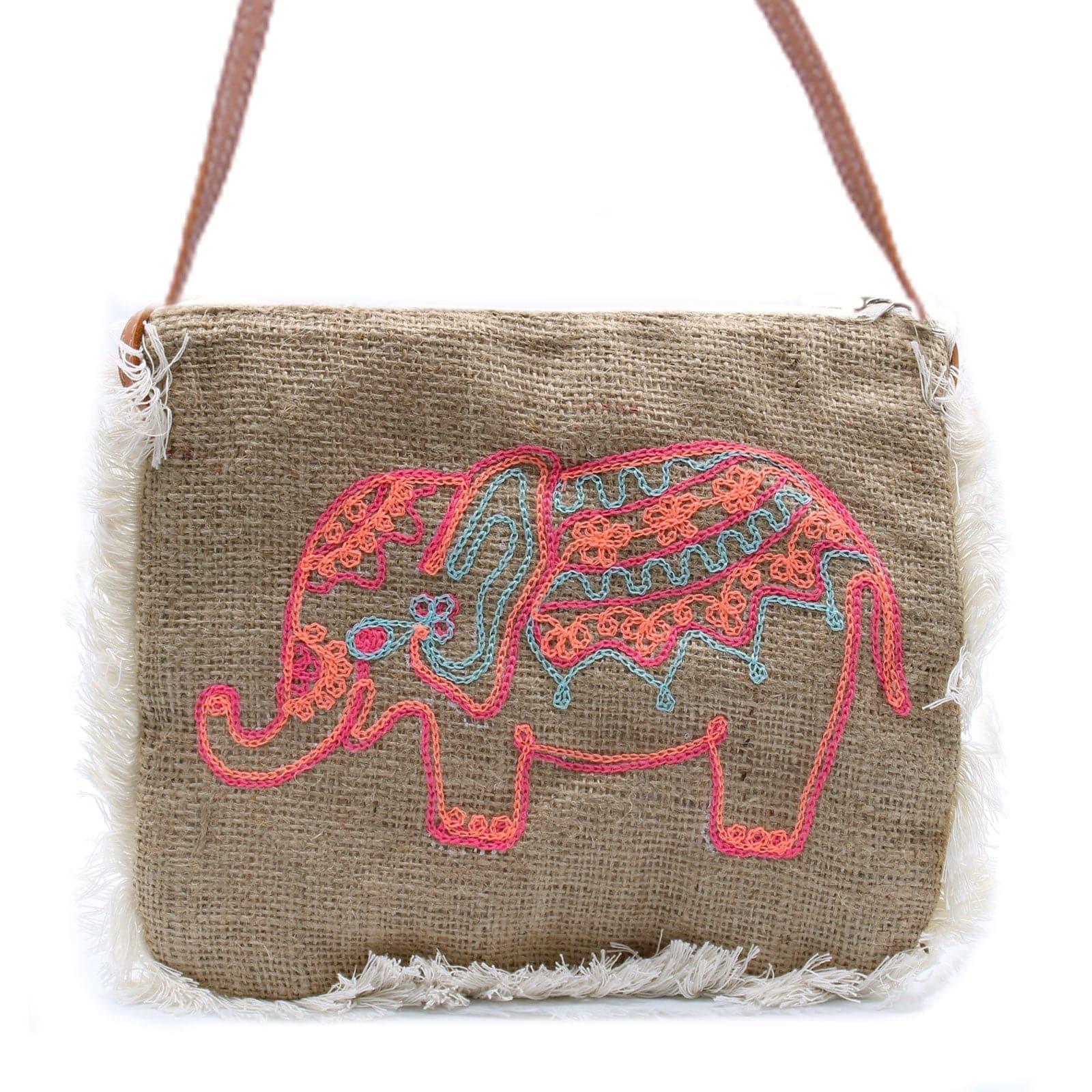 Fab Fringe Bag - Elephant Embroidery - best price from Maltashopper.com FFB-02