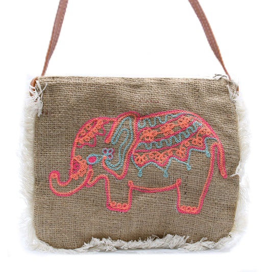 Fab Fringe Bag - Elephant Embroidery - best price from Maltashopper.com FFB-02