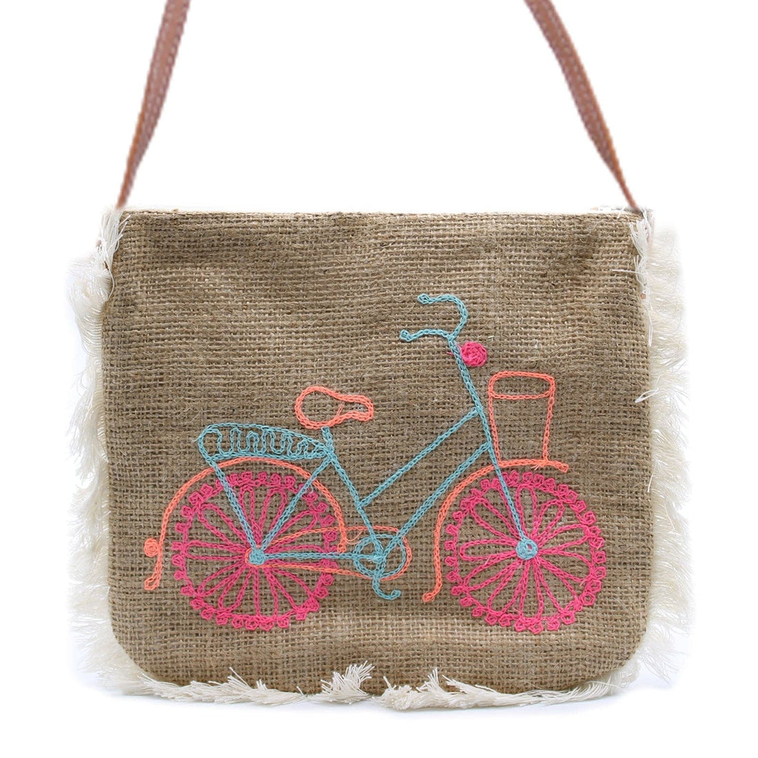 Fab Fringe Bag - Bicycle Embroidery - best price from Maltashopper.com FFB-04