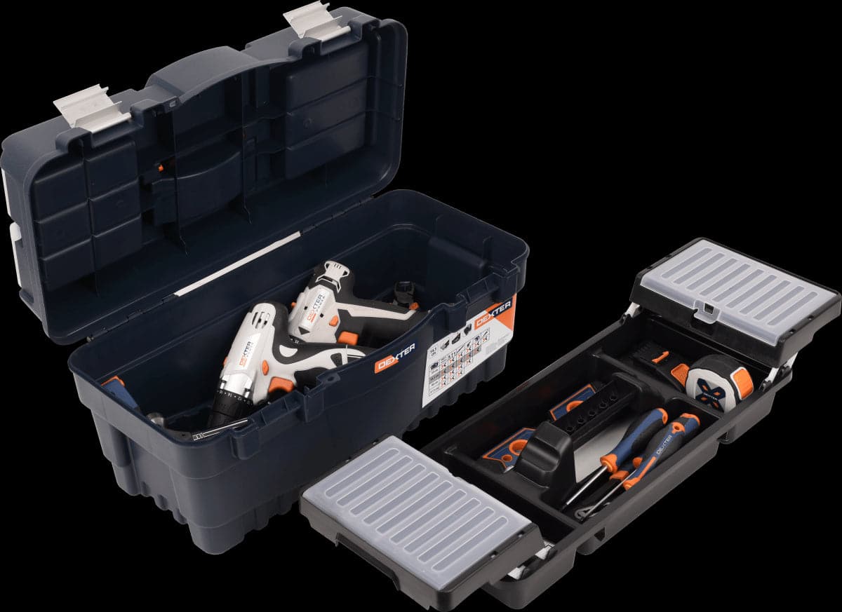 DEXTER TOOL CASE 27X28X55CM 22 INCHES PLASTIC - Premium Tool Storage from Bricocenter - Just €35.99! Shop now at Maltashopper.com