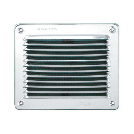 Bricocenter SQUARE OVERLAPPING VENTILATION GRID W/MESH 228X228 STAINLESS METAL