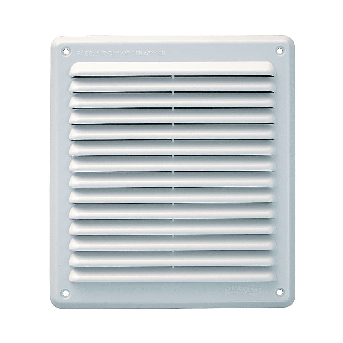 Bricocenter OVERLAPPING RECTANGULAR VENTILATION GRILLE W/MESH MM 204X230 WHITE PLASTIC