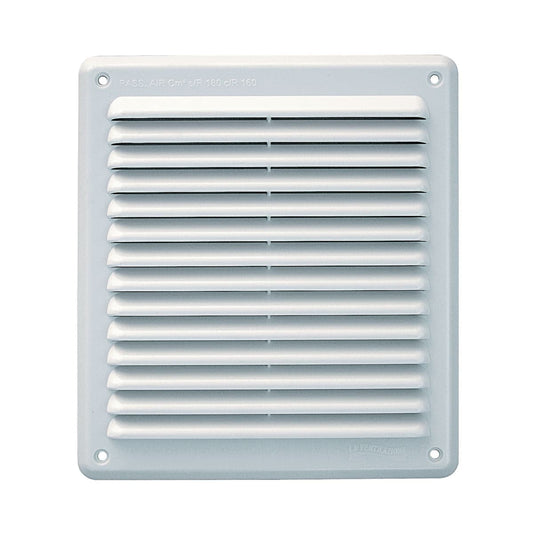 Bricocenter OVERLAPPING RECTANGULAR VENTILATION GRILLE W/MESH MM 204X230 WHITE PLASTIC