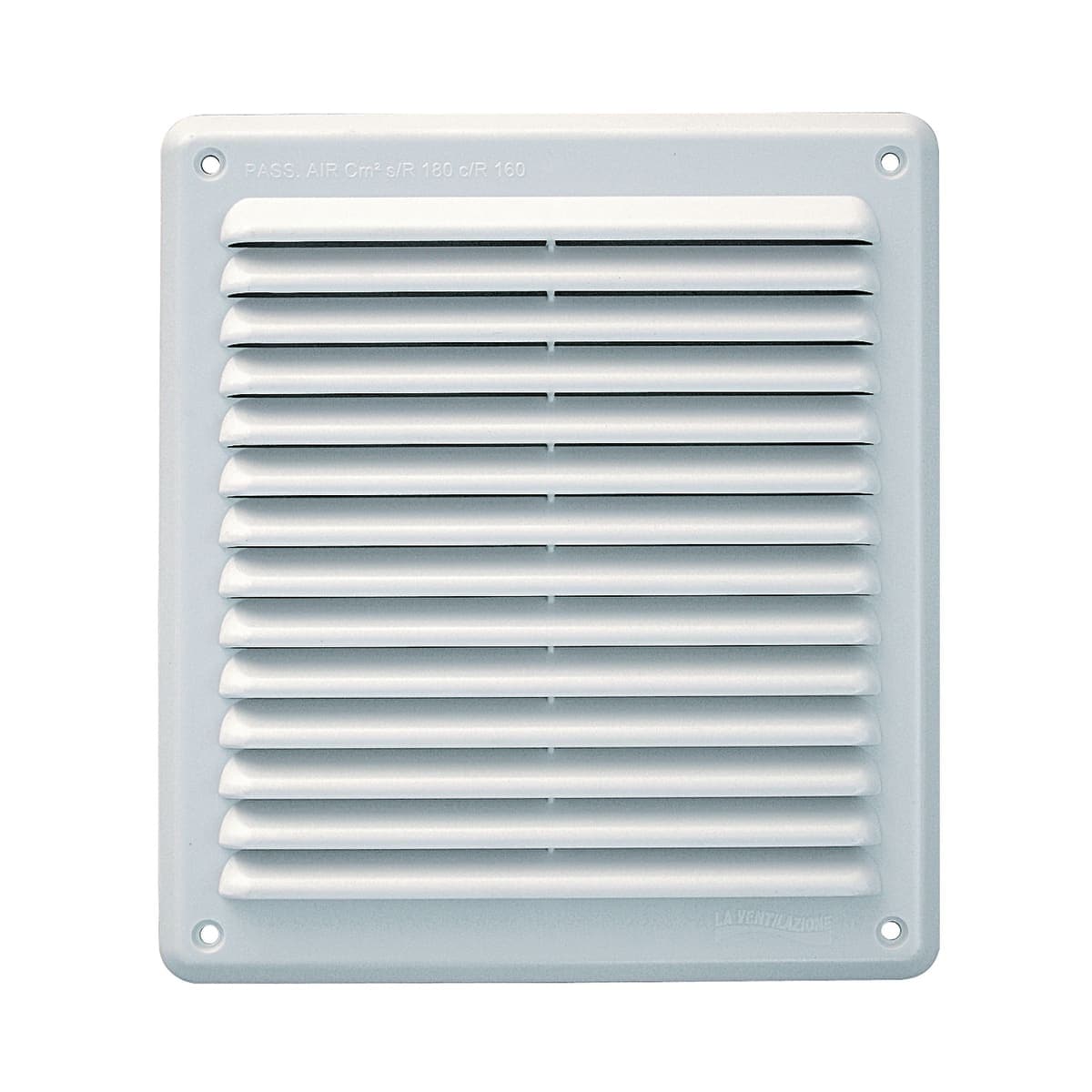 VENTILATION GRILLE Q. RECT. UN. W/SPRING 204X230 WHITE PLASTIC X PIPES DIA UP TO 200MM