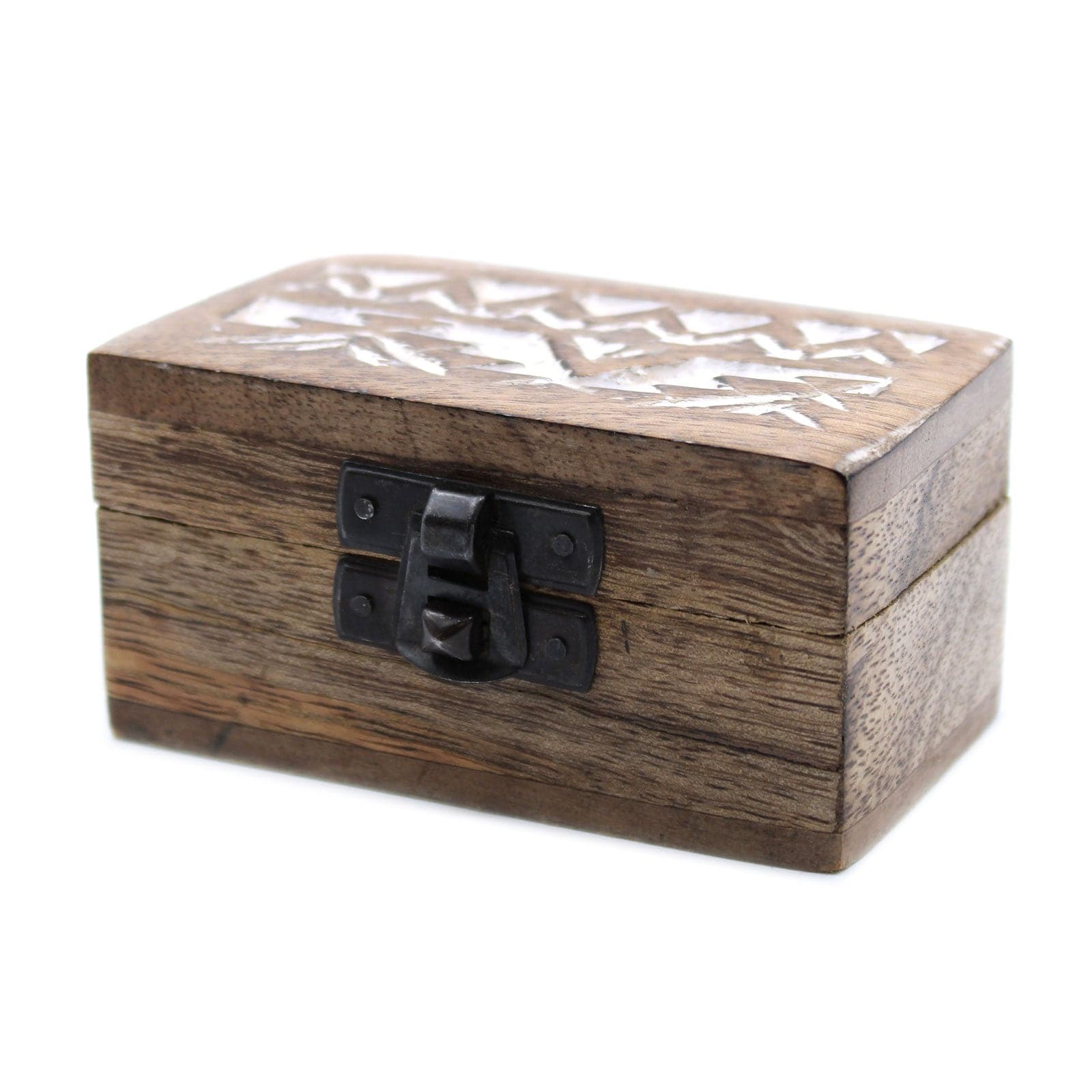 White Washed Wooden Box - Pill Box Slavic Design - best price from Maltashopper.com WWIB-01