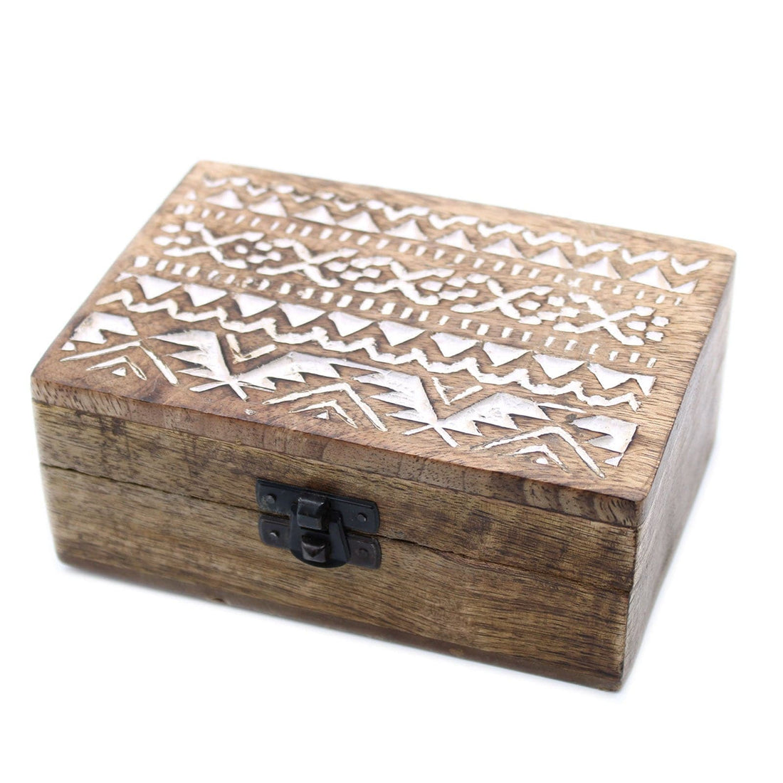White Washed Wooden Box - 6x4 Slavic Design - best price from Maltashopper.com WWIB-03