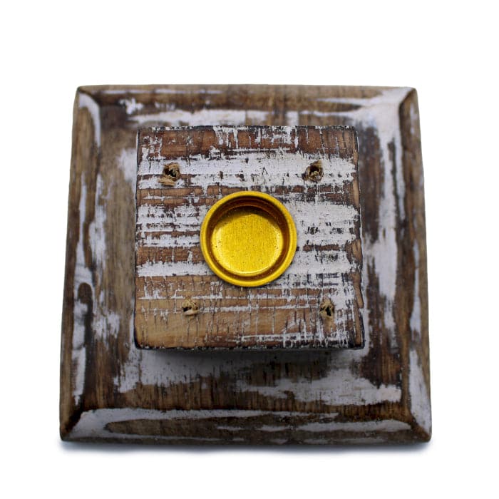Bliss White Washed Incense Holder - Smoke Tower