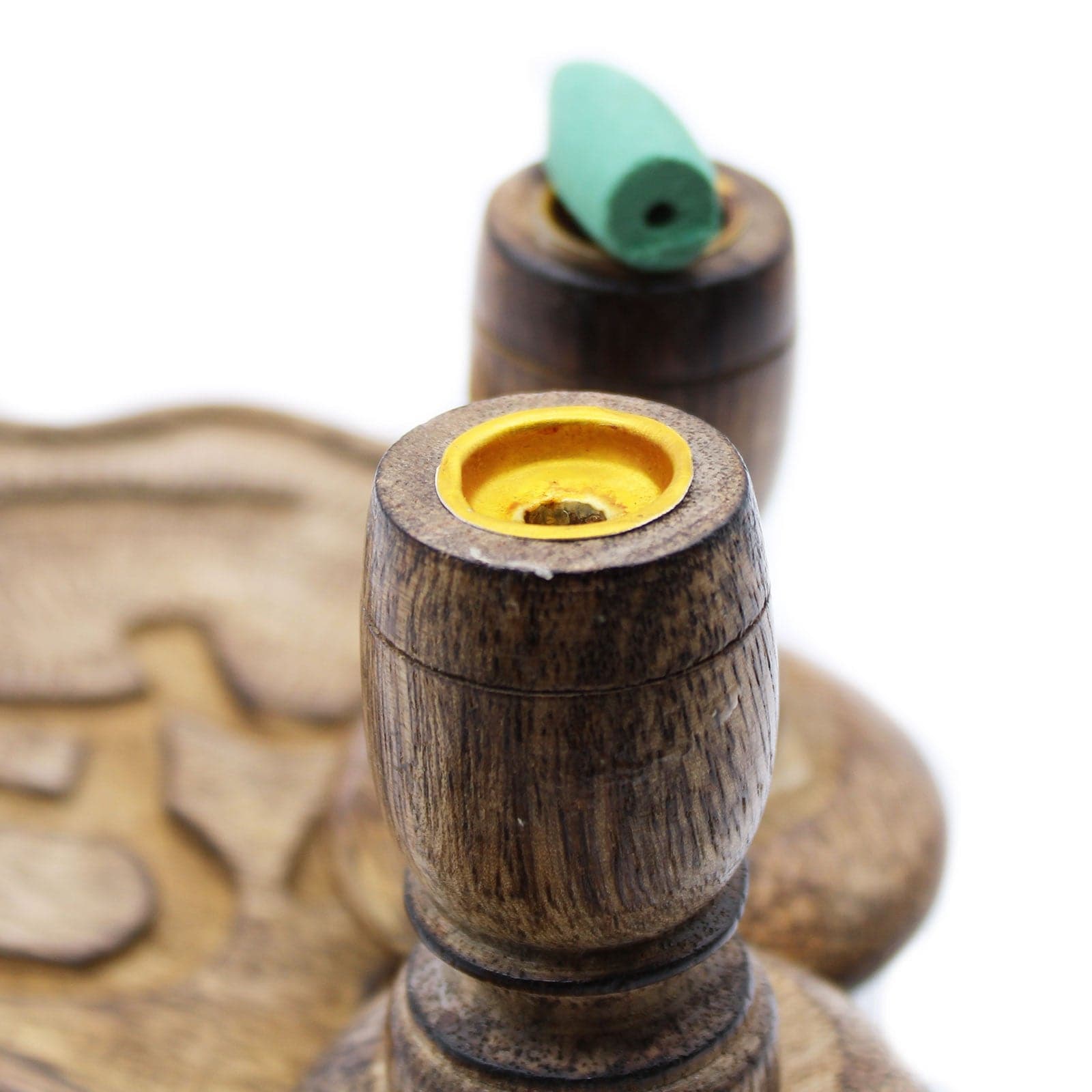 Bliss Lrg Mango Wood Backflow Burner - Hamsa