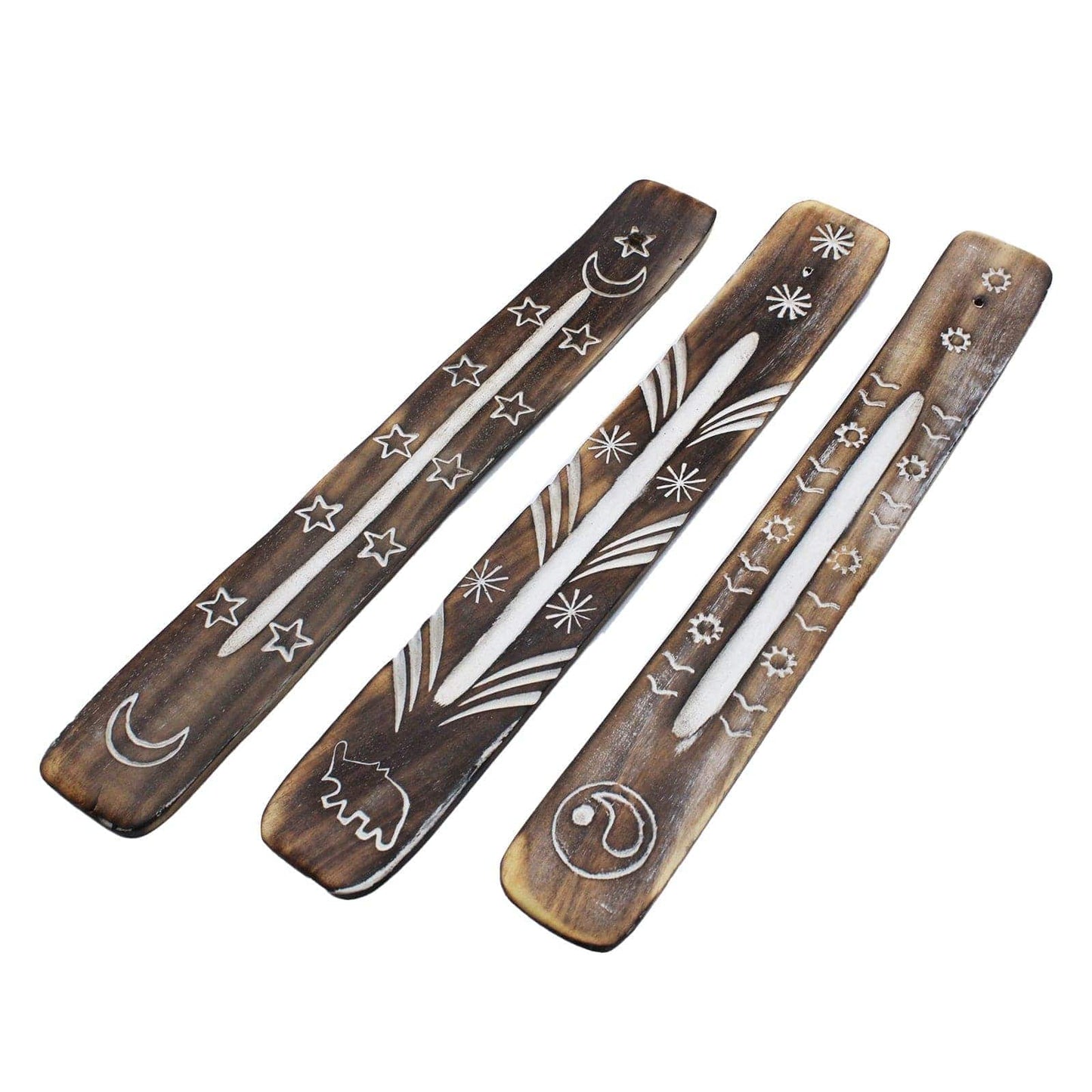 Bliss White Washed Incense Holder - Simple