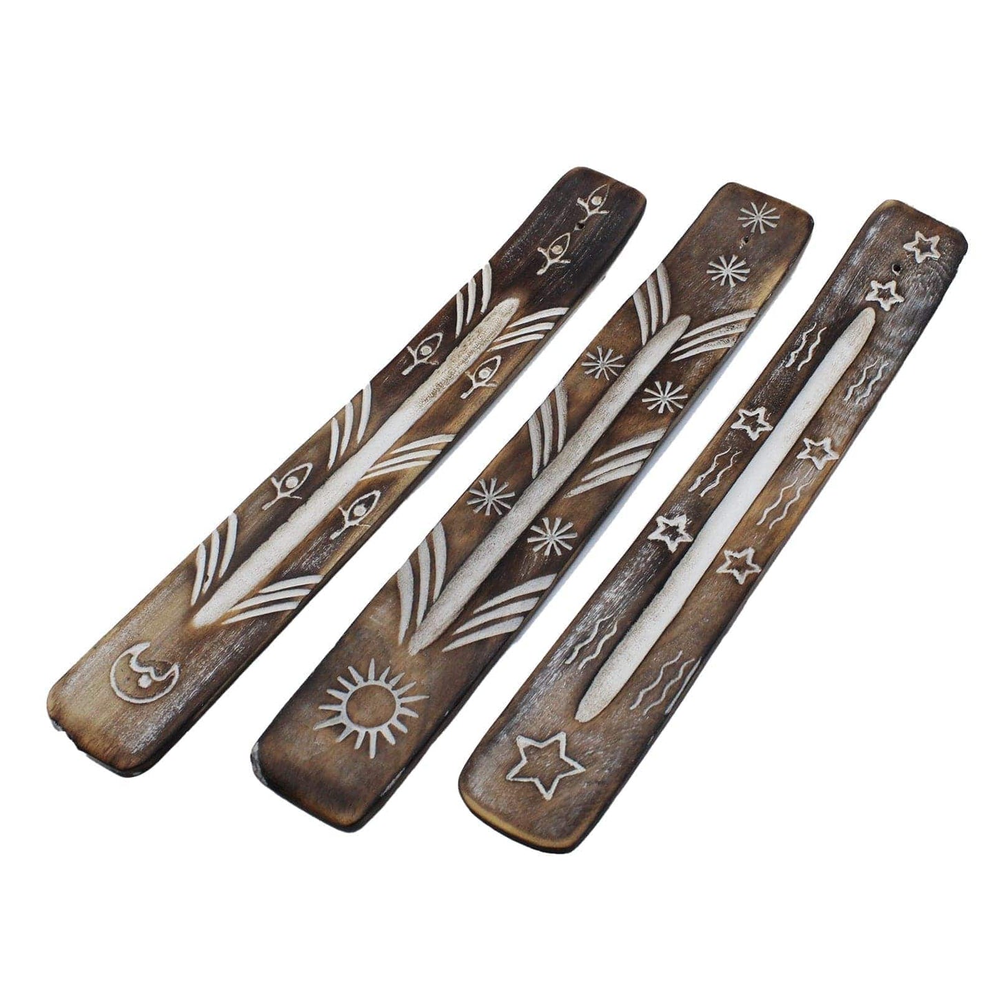 Bliss White Washed Incense Holder - Simple