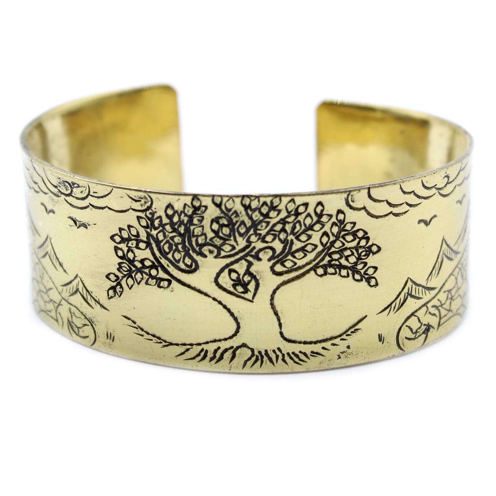 Brass Tibetan Mantra Bracelet - Tree of Life - best price from Maltashopper.com TMB-01