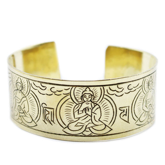 Bliss Brass Tibetan Bracelet - Five Buddha