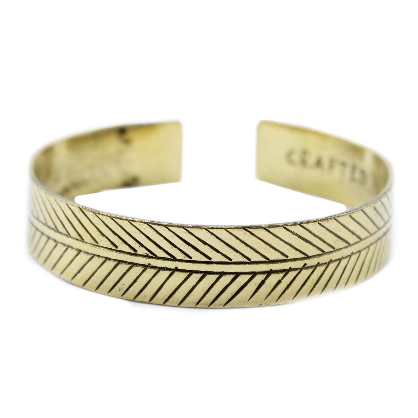 Bliss Brass Tibetan Bracelet - Wide Tribal Leaf