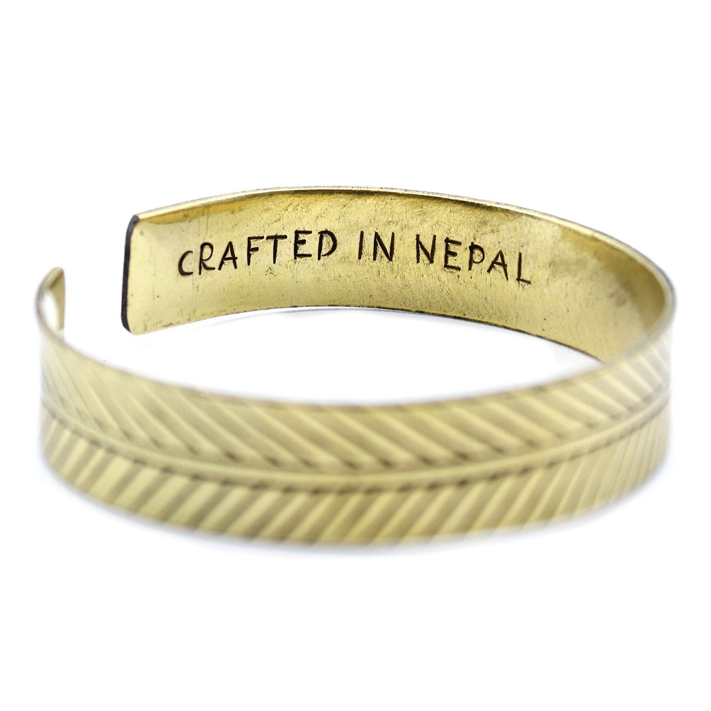 Brass Tibetan Bracelet - Wide Tribal Leaf - best price from Maltashopper.com TMB-05