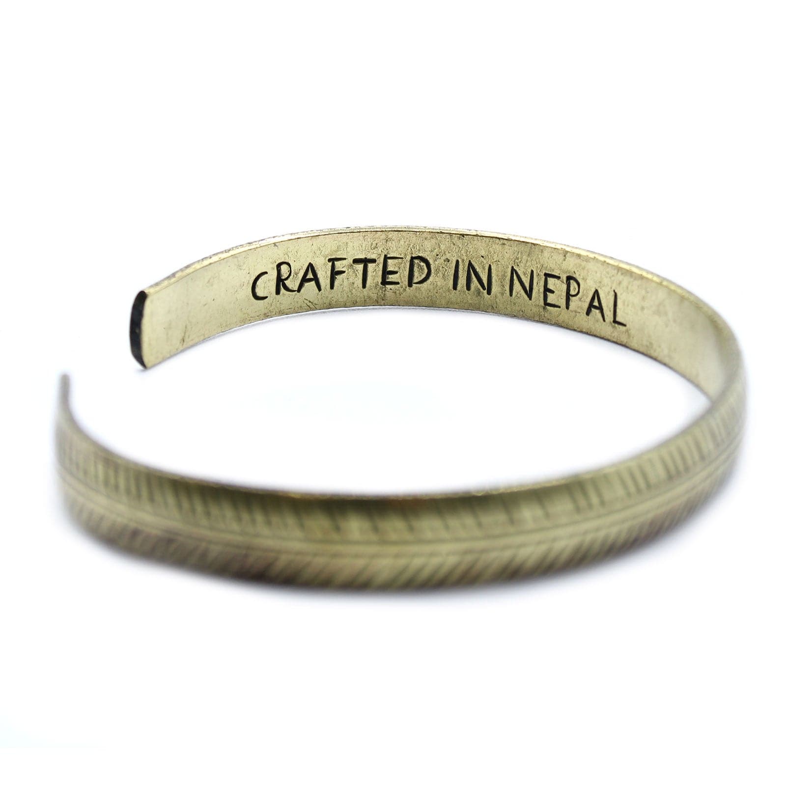 Brass Tibetan Bracelet - Slim Tribal Leaf - best price from Maltashopper.com TMB-06