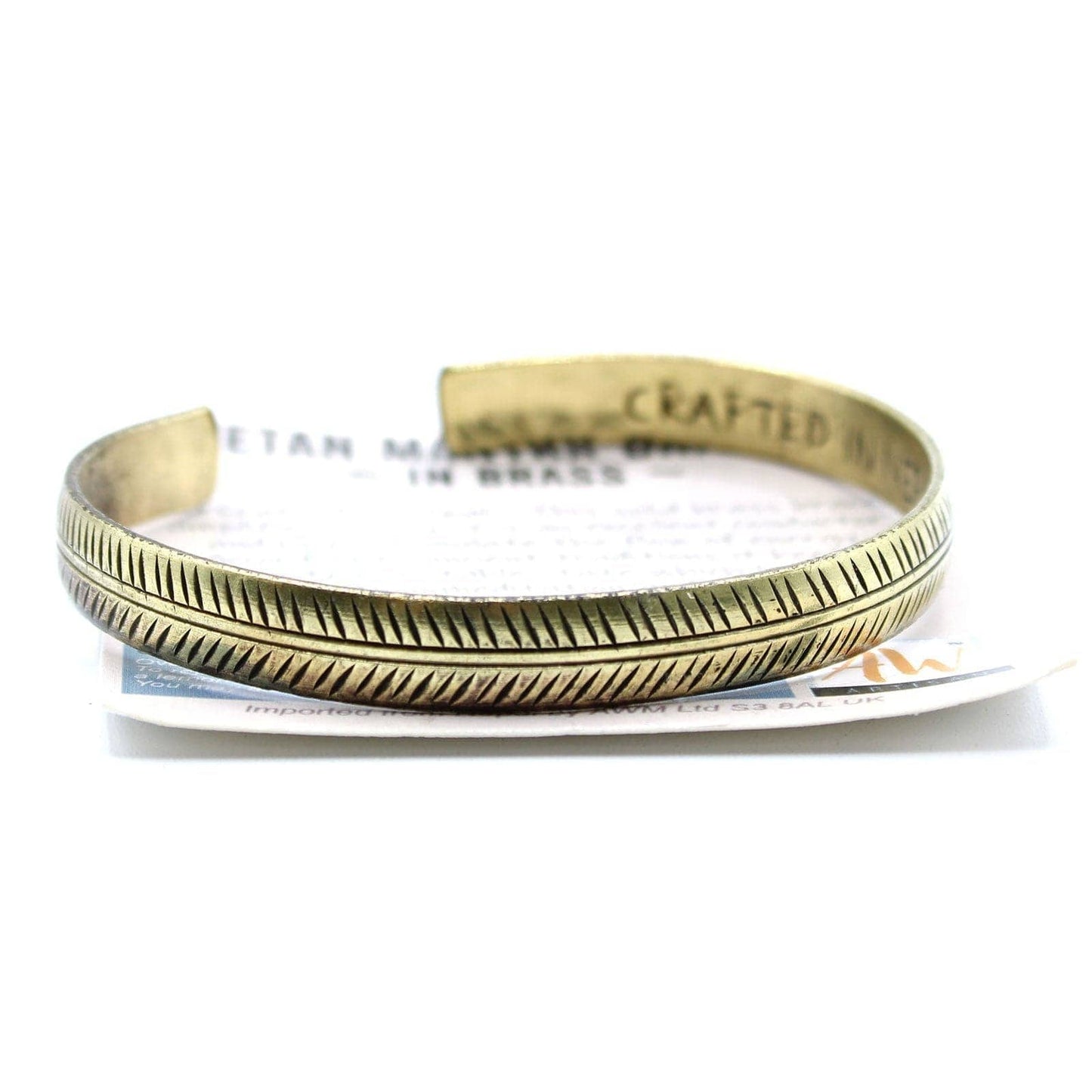 Bliss Brass Tibetan Bracelet - Slim Tribal Leaf