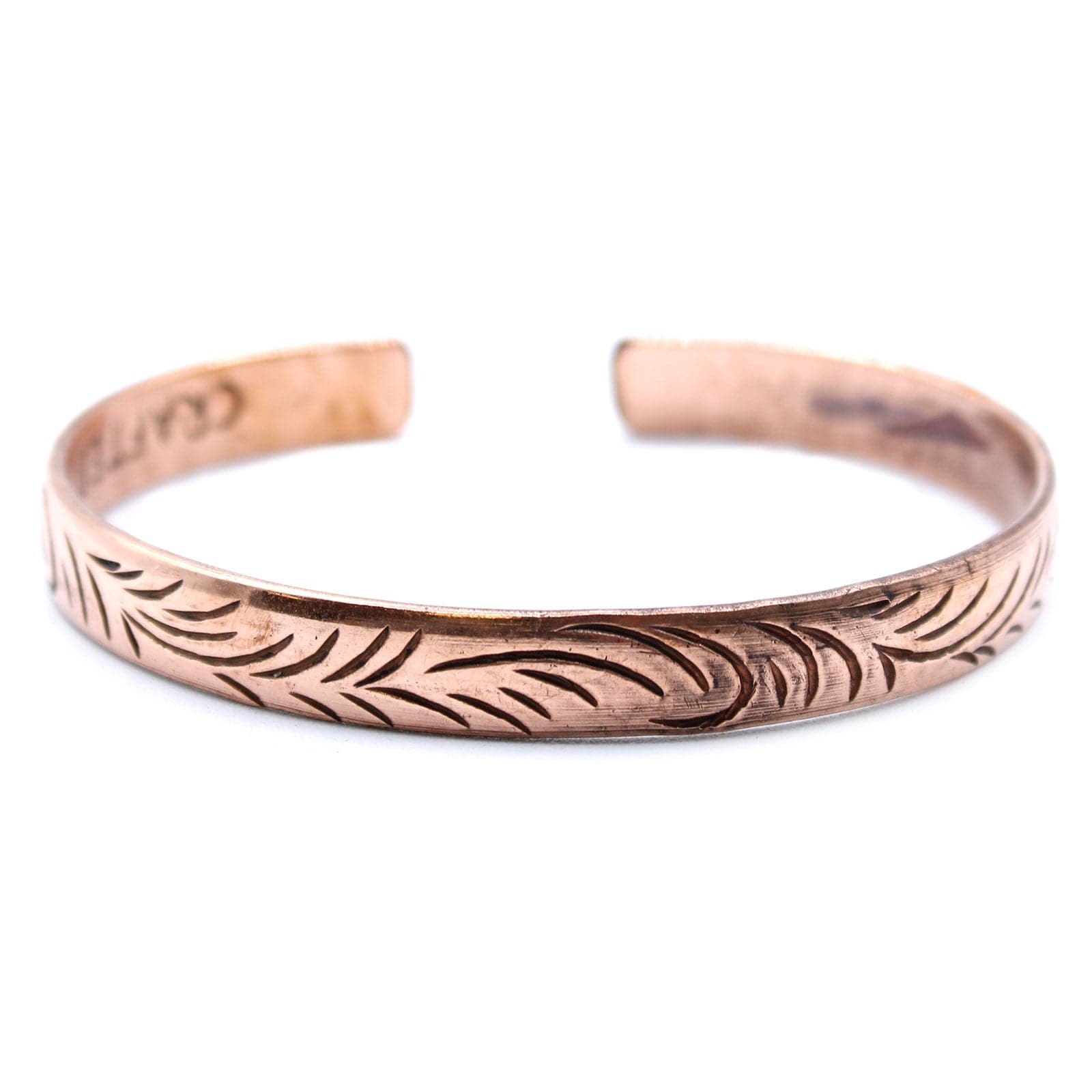 Copper Tibetan Bracelet - Slim Tribal Swirls - best price from Maltashopper.com TMB-08