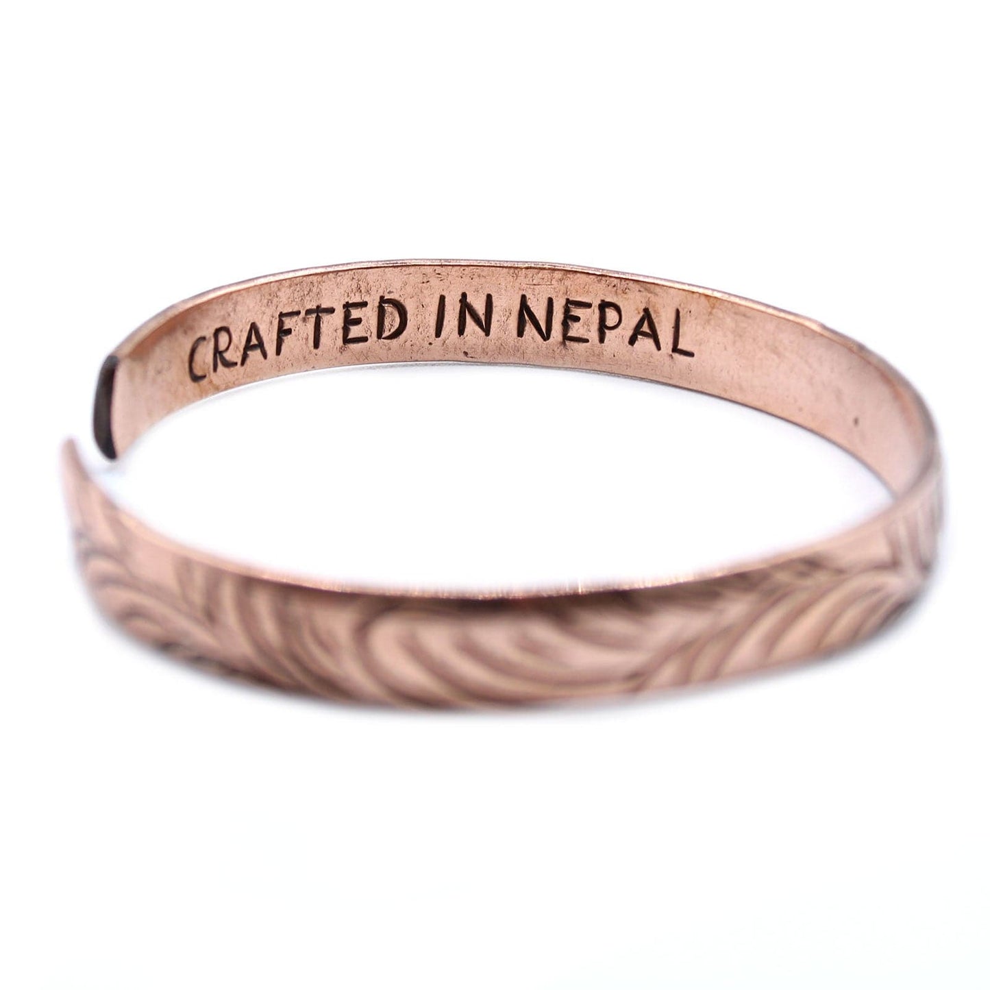 Copper Tibetan Bracelet - Slim Tribal Swirls - best price from Maltashopper.com TMB-08