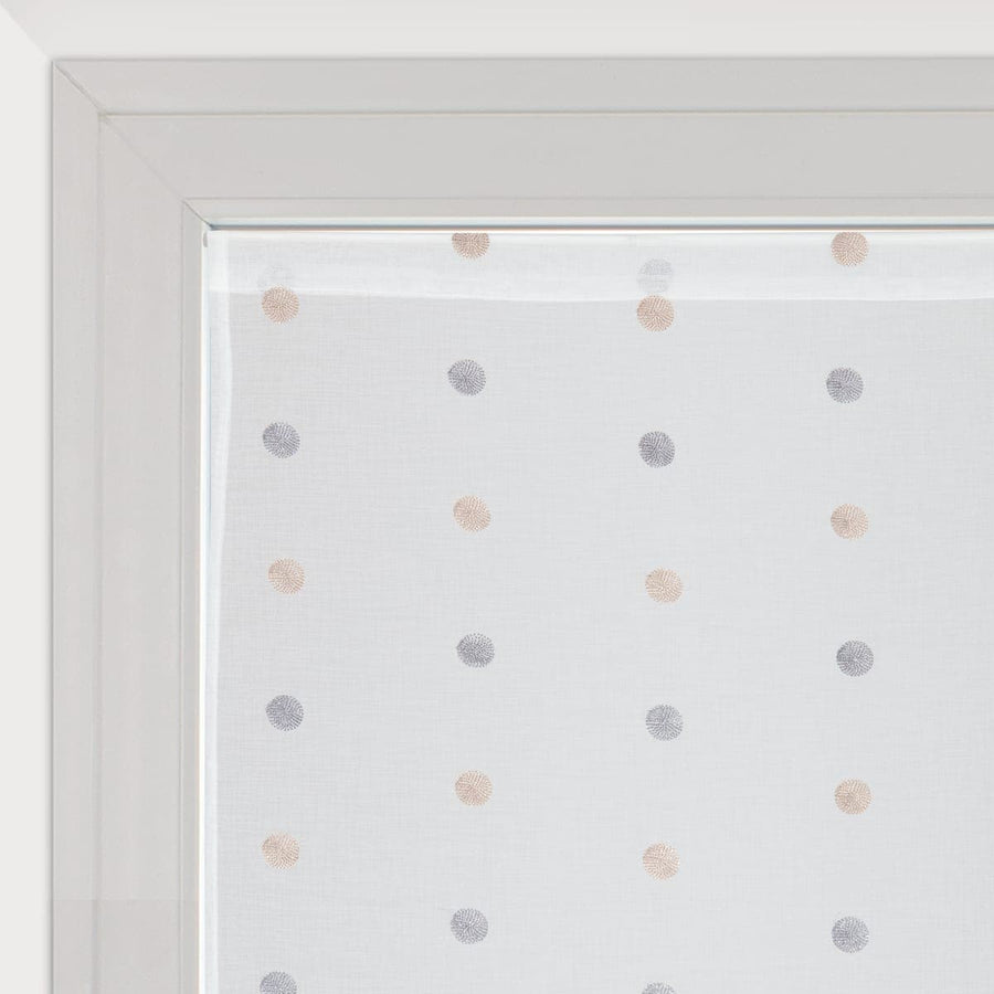 Bricocenter CHLOE CURTAIN WHITE WITH BRONZE POLKA DOTS 60X140 CM