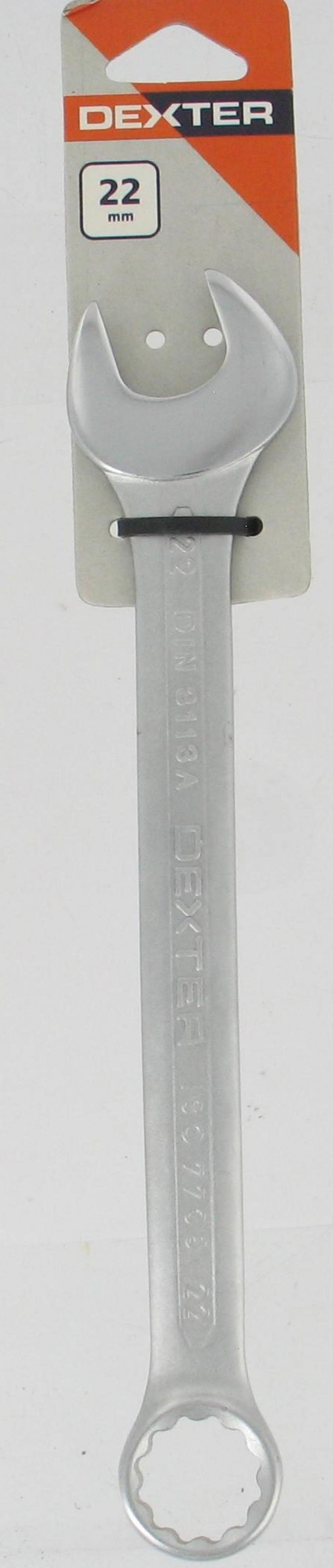 DEXTER COMBINATION SPANNER 22MM, LENGTH 259MM IN CHROME VANADIUM