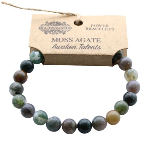 Power Bracelet - Moss Agate - best price from Maltashopper.com AWPS-02