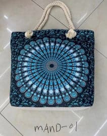 Rope Handle Mandela Bag - Deep Blue - best price from Maltashopper.com MAND-01