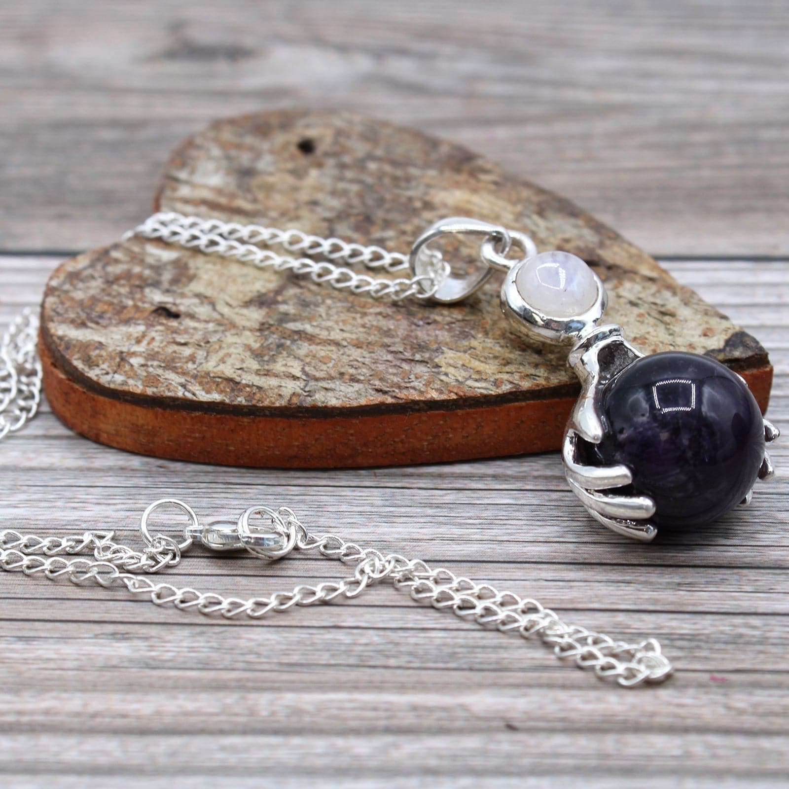 Bliss Gemstone Healing Hands Pendant - Amethyst