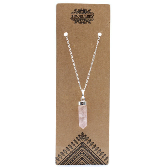 Gemstone Classic Point Pendant - Rose Quartz - best price from Maltashopper.com GPJ-02