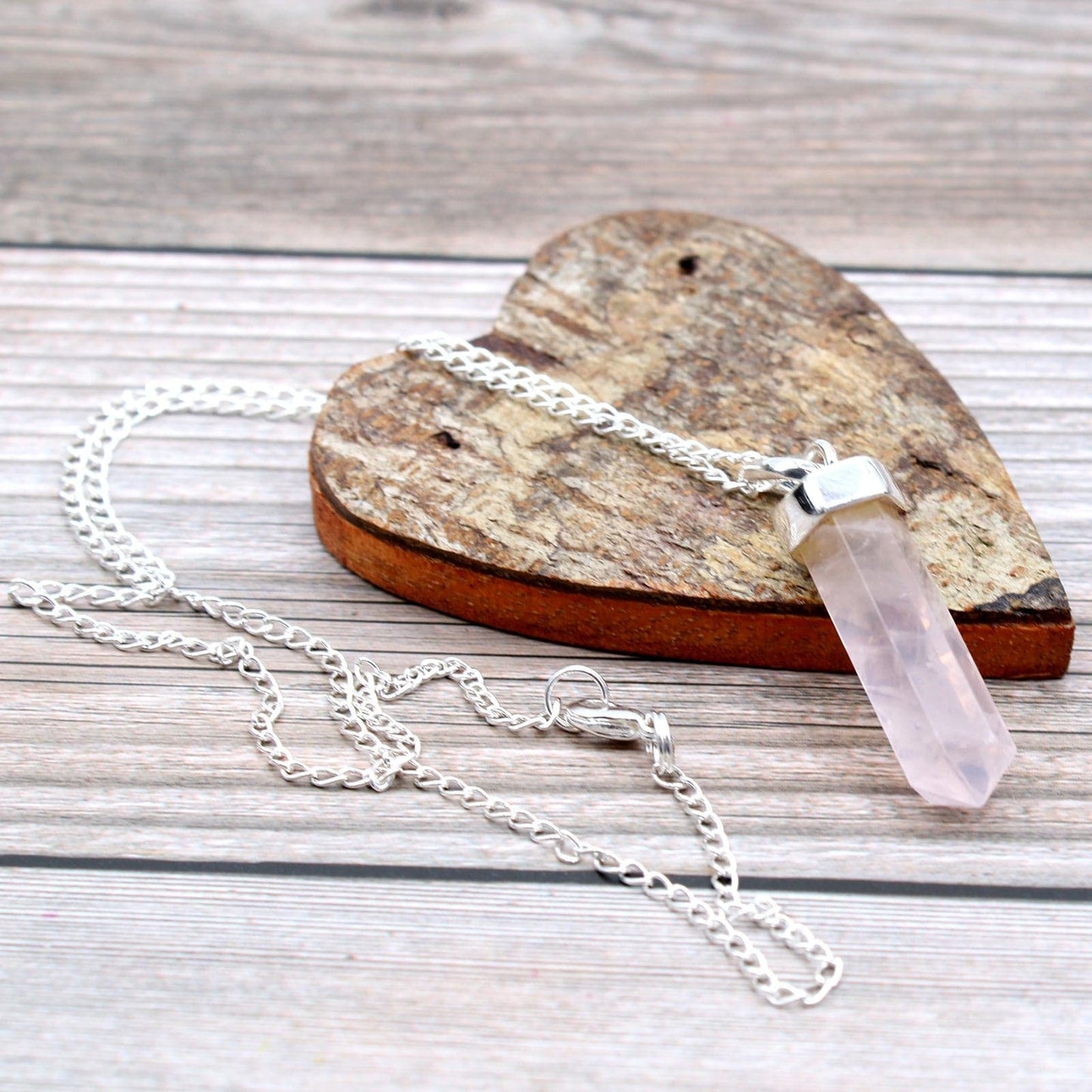 Gemstone Classic Point Pendant - Rose Quartz - best price from Maltashopper.com GPJ-02