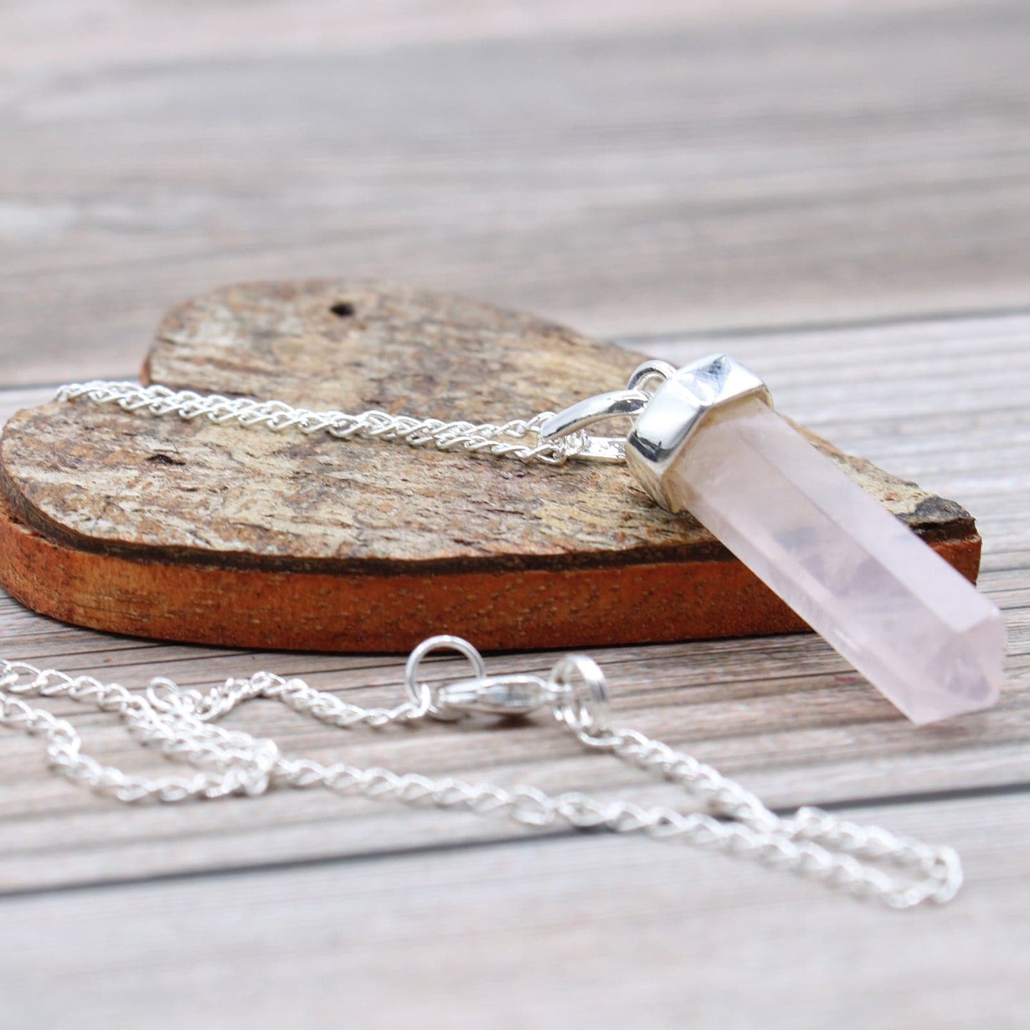 Gemstone Classic Point Pendant - Rose Quartz - best price from Maltashopper.com GPJ-02