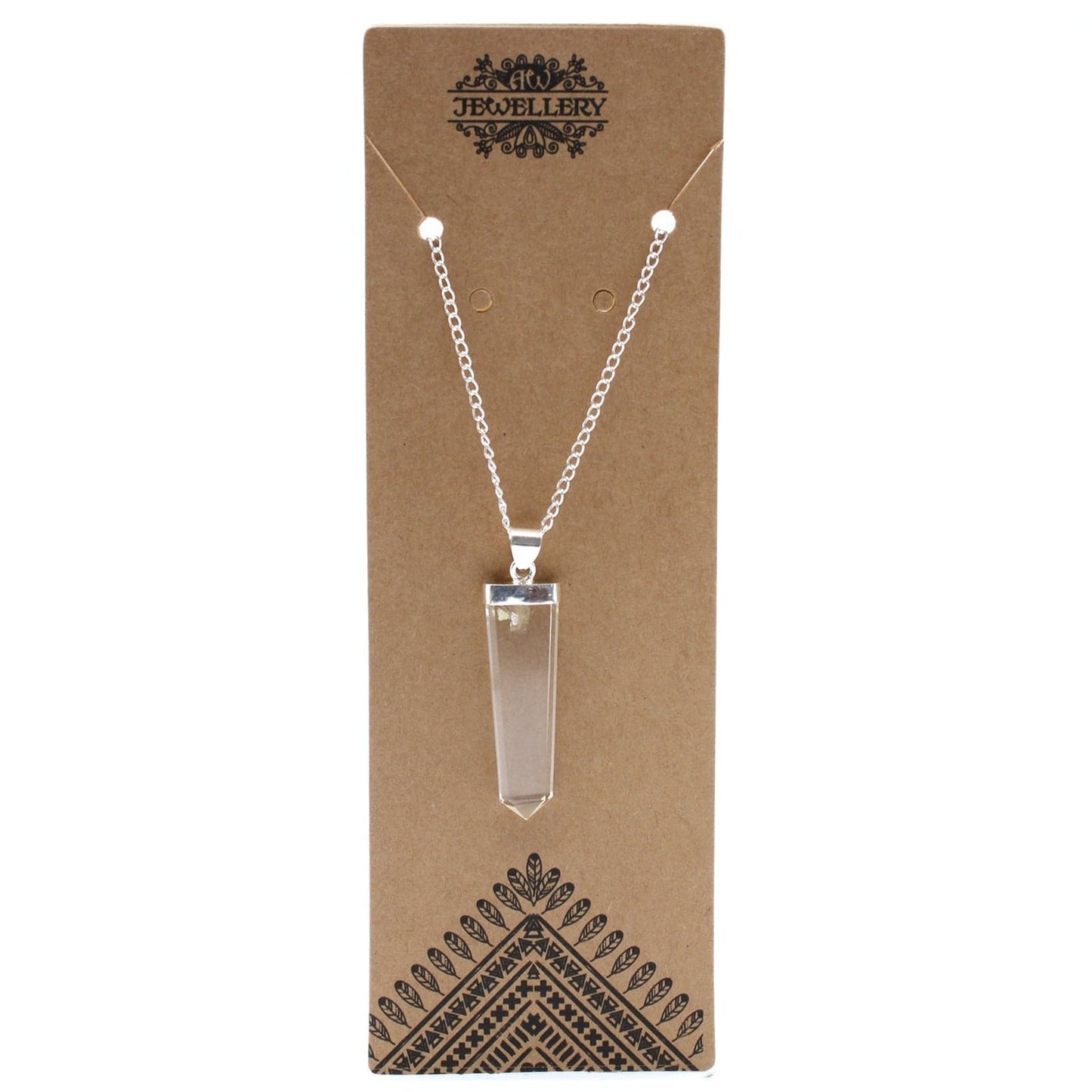 Bliss Gemstone Flat Pencil Pendant - Rock Quartz