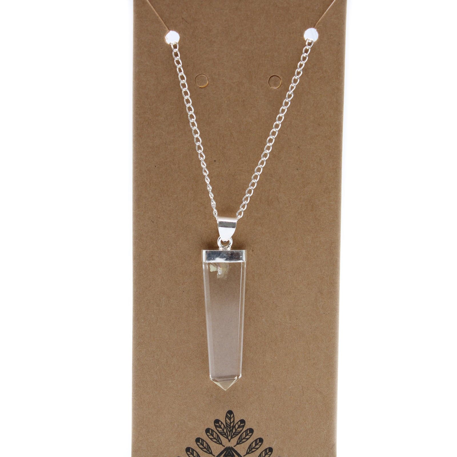 Bliss Gemstone Flat Pencil Pendant - Rock Quartz