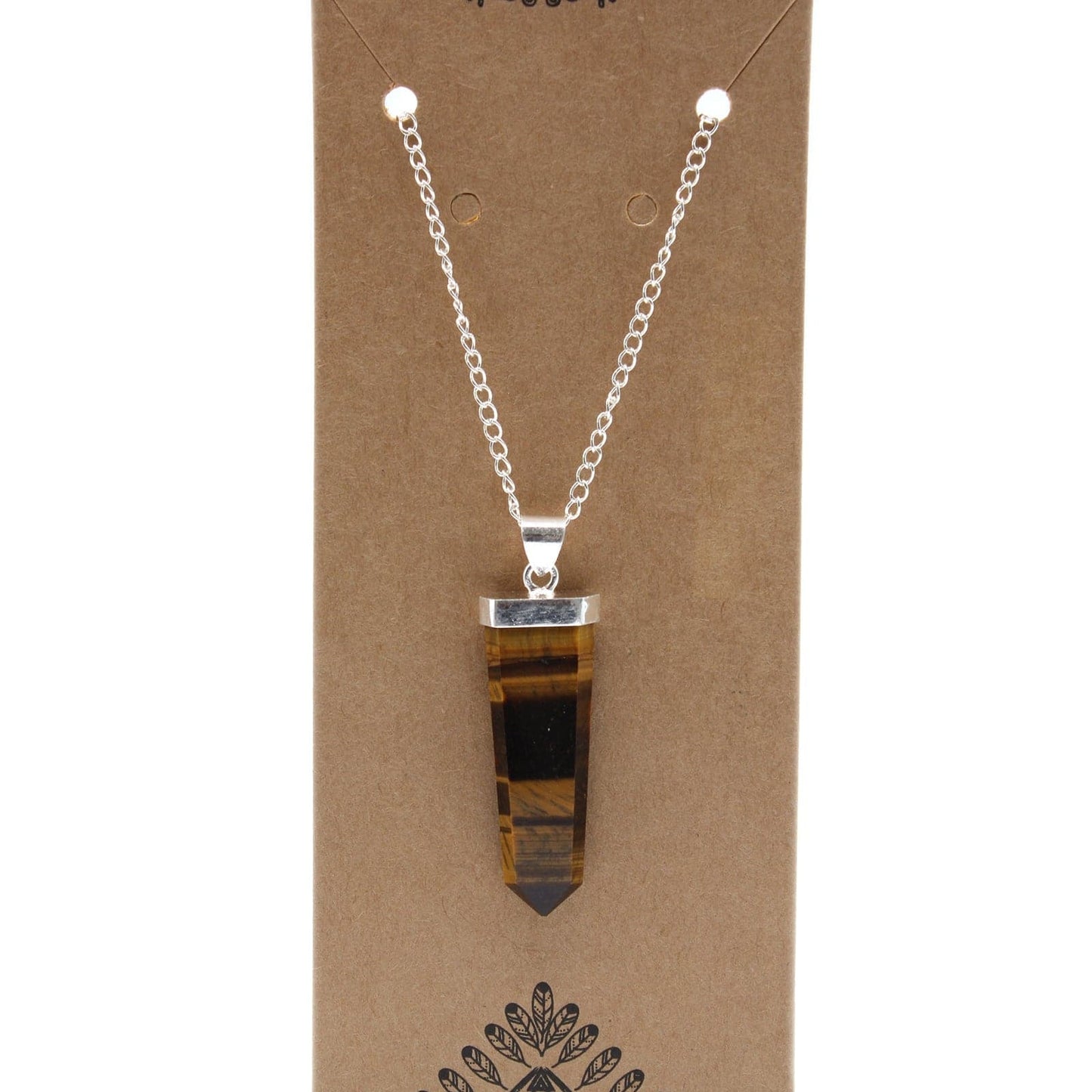 Gemstone Flat Pencil Pendant - Tiger Eye - best price from Maltashopper.com GPJ-09