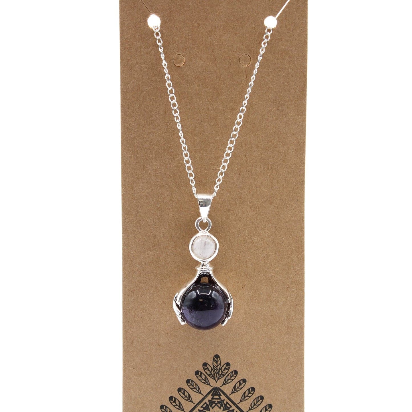 Gemstone Healing Hands Pendant - Amethyst - best price from Maltashopper.com GPJ-13