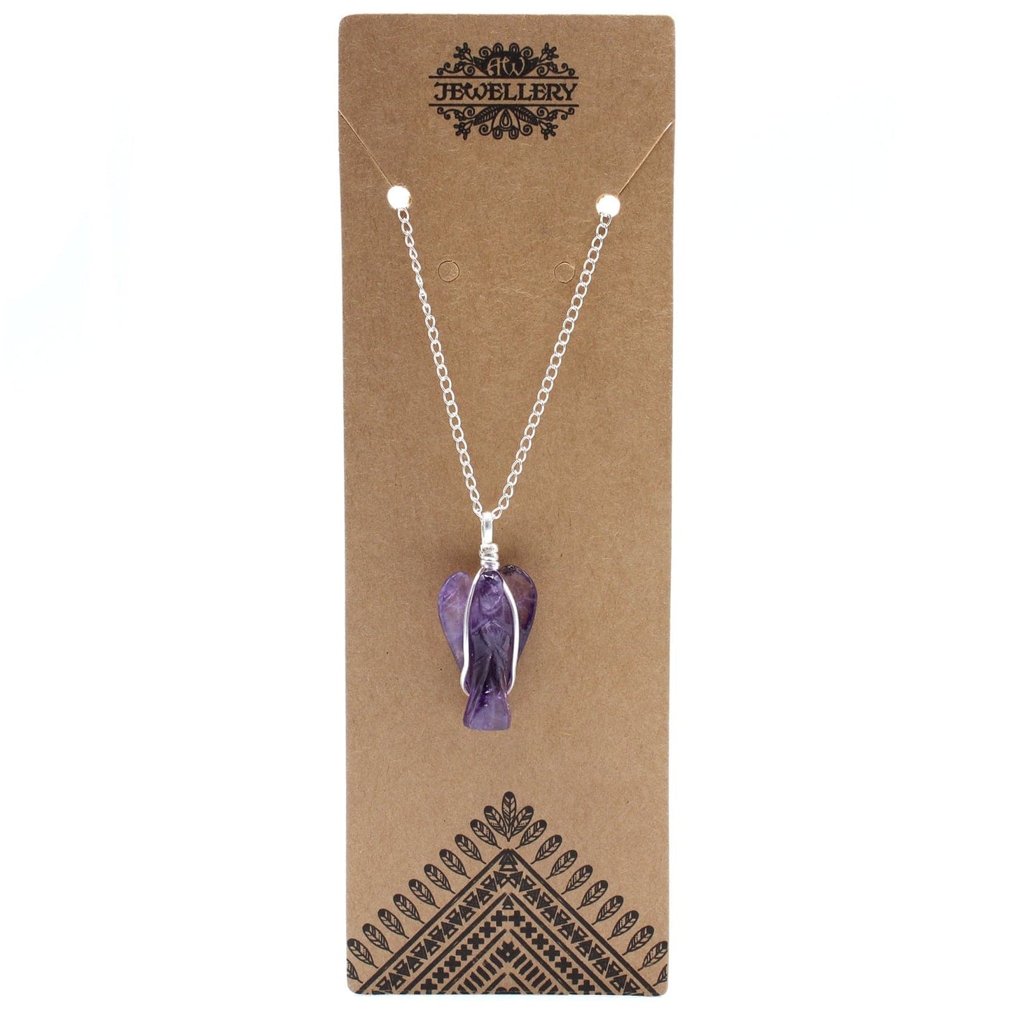 Gemstone Guardian Angel Pendant - Amethyst - best price from Maltashopper.com GPJ-18