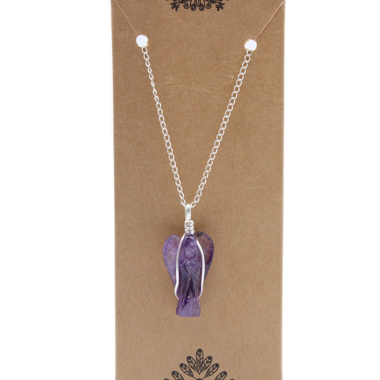 Gemstone Guardian Angel Pendant - Amethyst - best price from Maltashopper.com GPJ-18