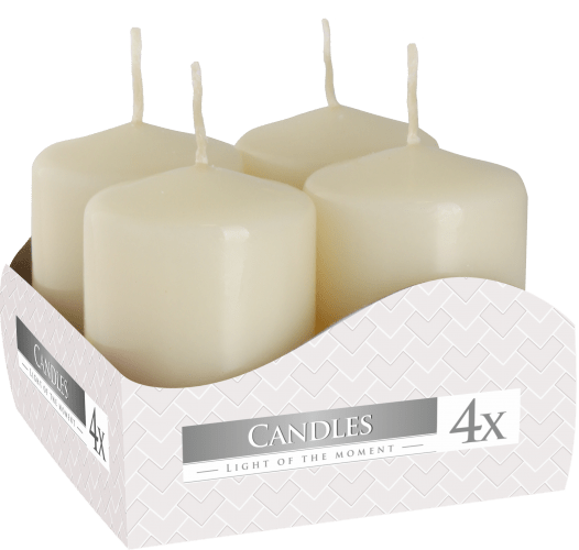 Bliss Set of Pillar Candles 40x60mm (4 pieces) - Ivory