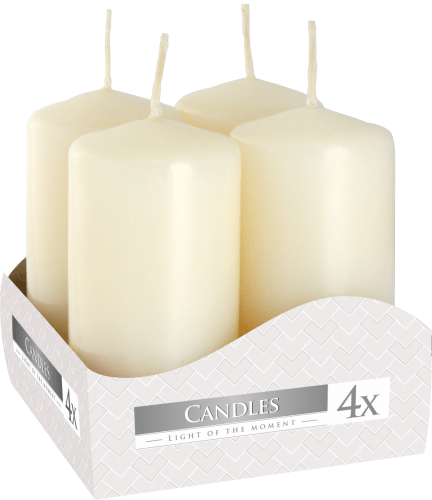 Bliss Set of Pillar Candles 40x80mm (4 pieces) - Ivory