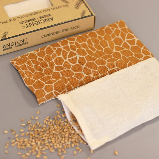 Bliss Lavender Natural Cotton and Juco Eye Pillow in Gift Box - Madagascar Giraffe