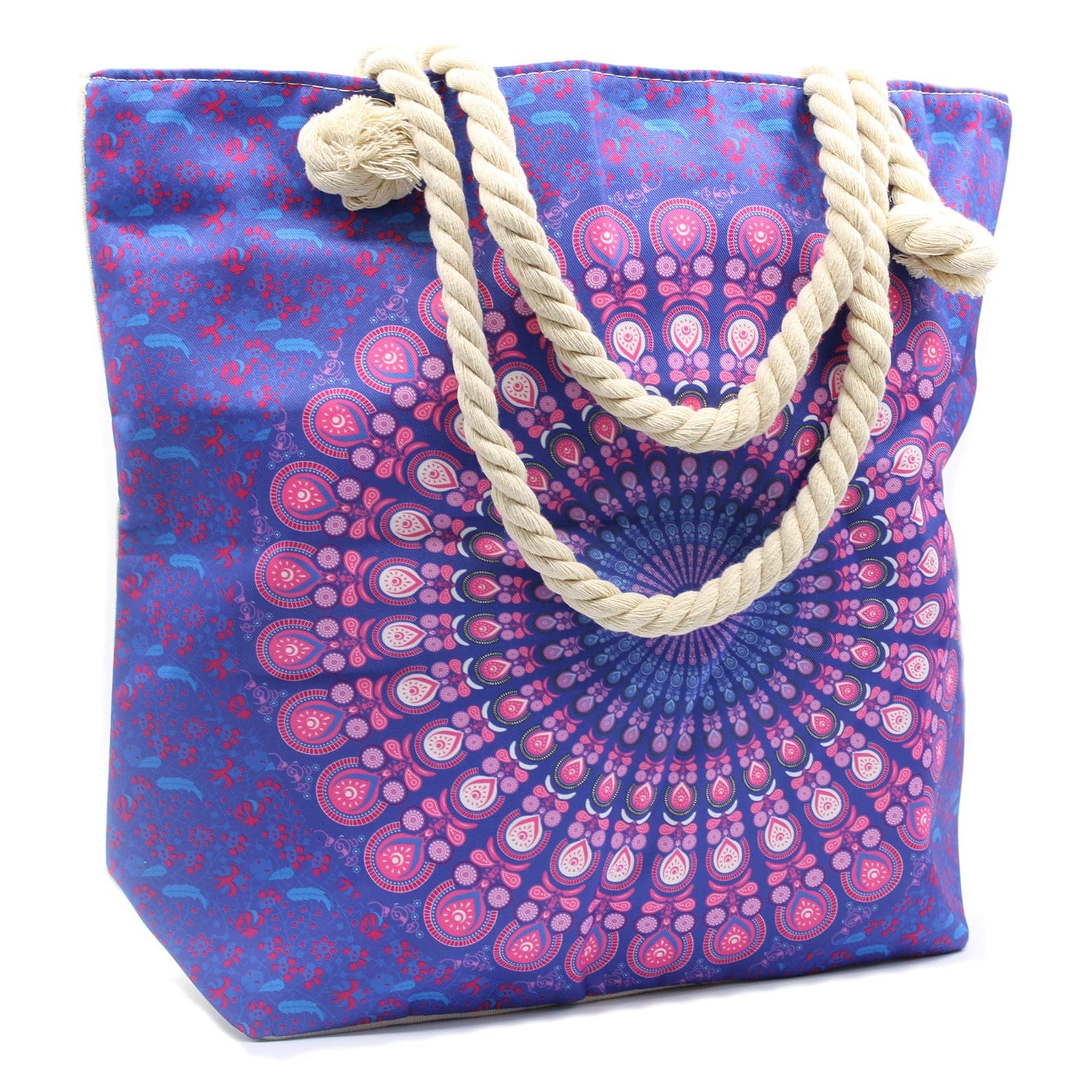 Rope Handle Mandela Bag - Purple Blue - best price from Maltashopper.com MAND-02