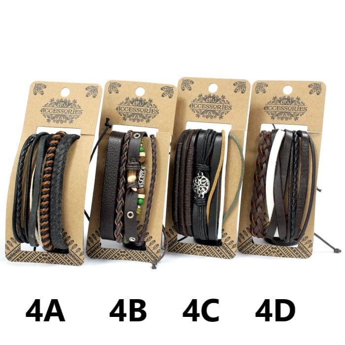 Mens Bracelet Sets - Dark & Handsome (asst) - best price from Maltashopper.com MBS-04