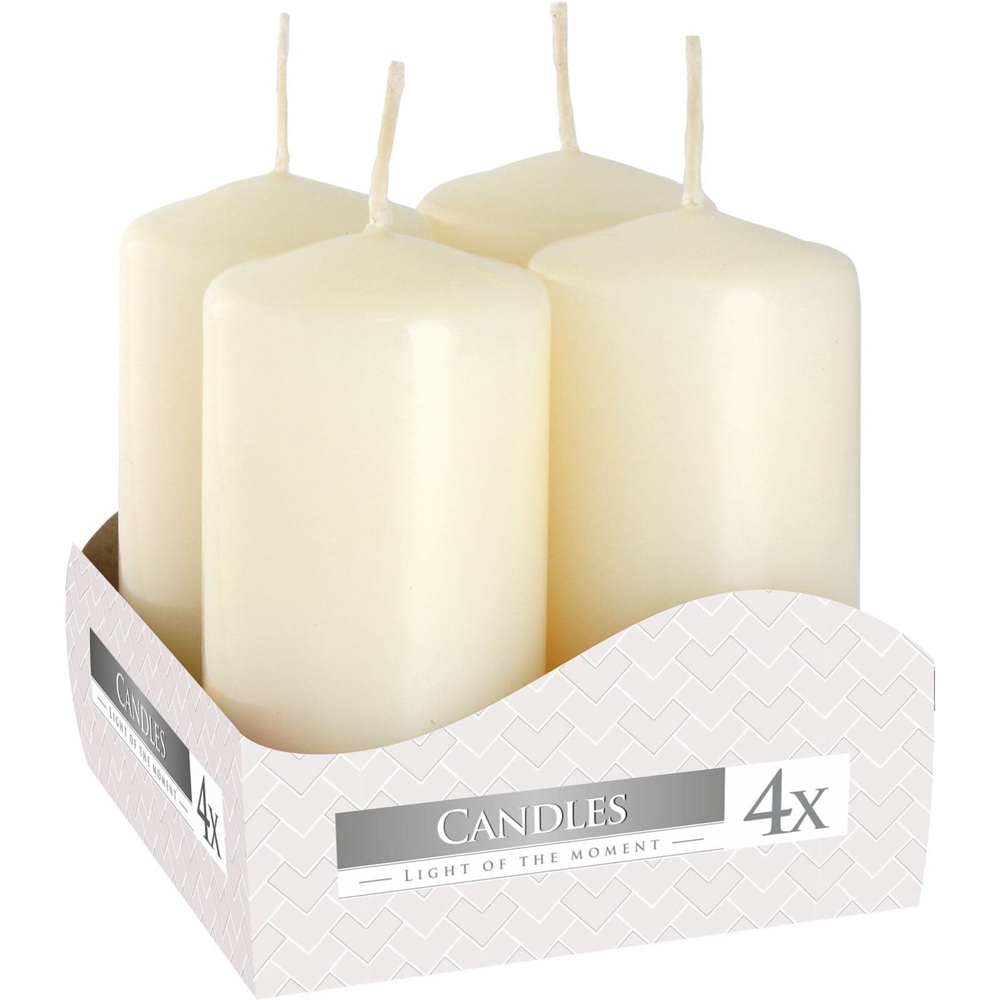 Set of Pillar Candles 40x80mm (4 pieces) - Ivory - best price from Maltashopper.com PC-03